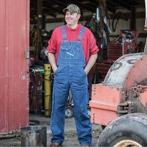 Key Apparel Denim Bib Overalls - Enzyme Washed with Zip Fly Work Utility 46X32